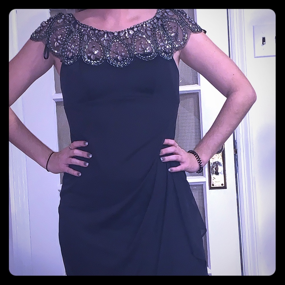 Rhinestone detail midi dress